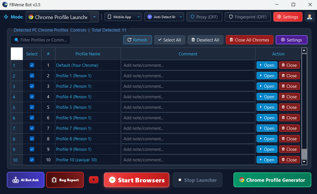 Auto-Detect Chrome & Power Loss Auto-Recovery Screen